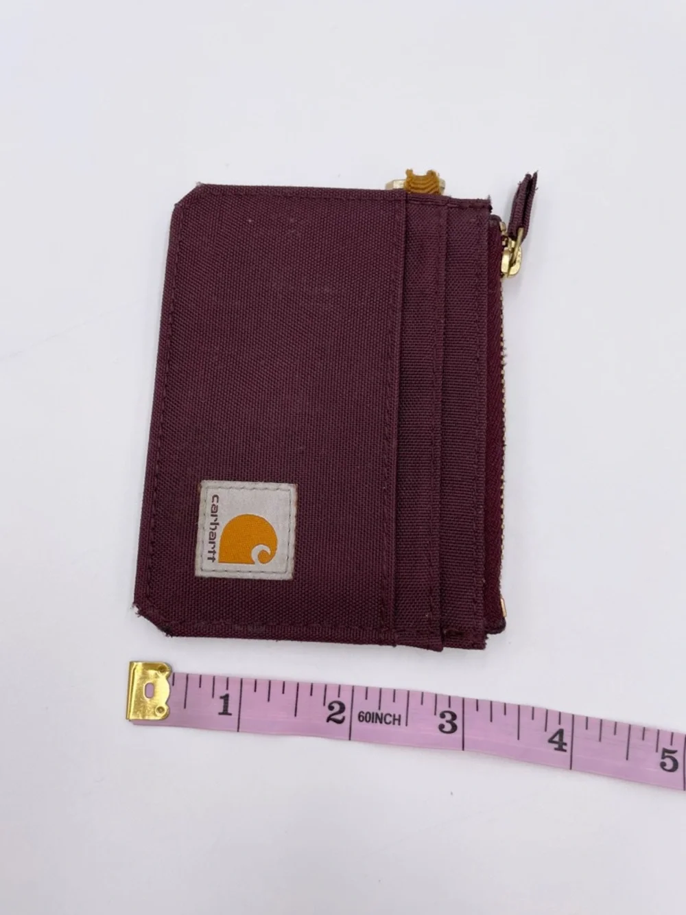 Carhartt Womens Zippered Card Keeper Wallet Purple Nylon Duck Canvas 4.5